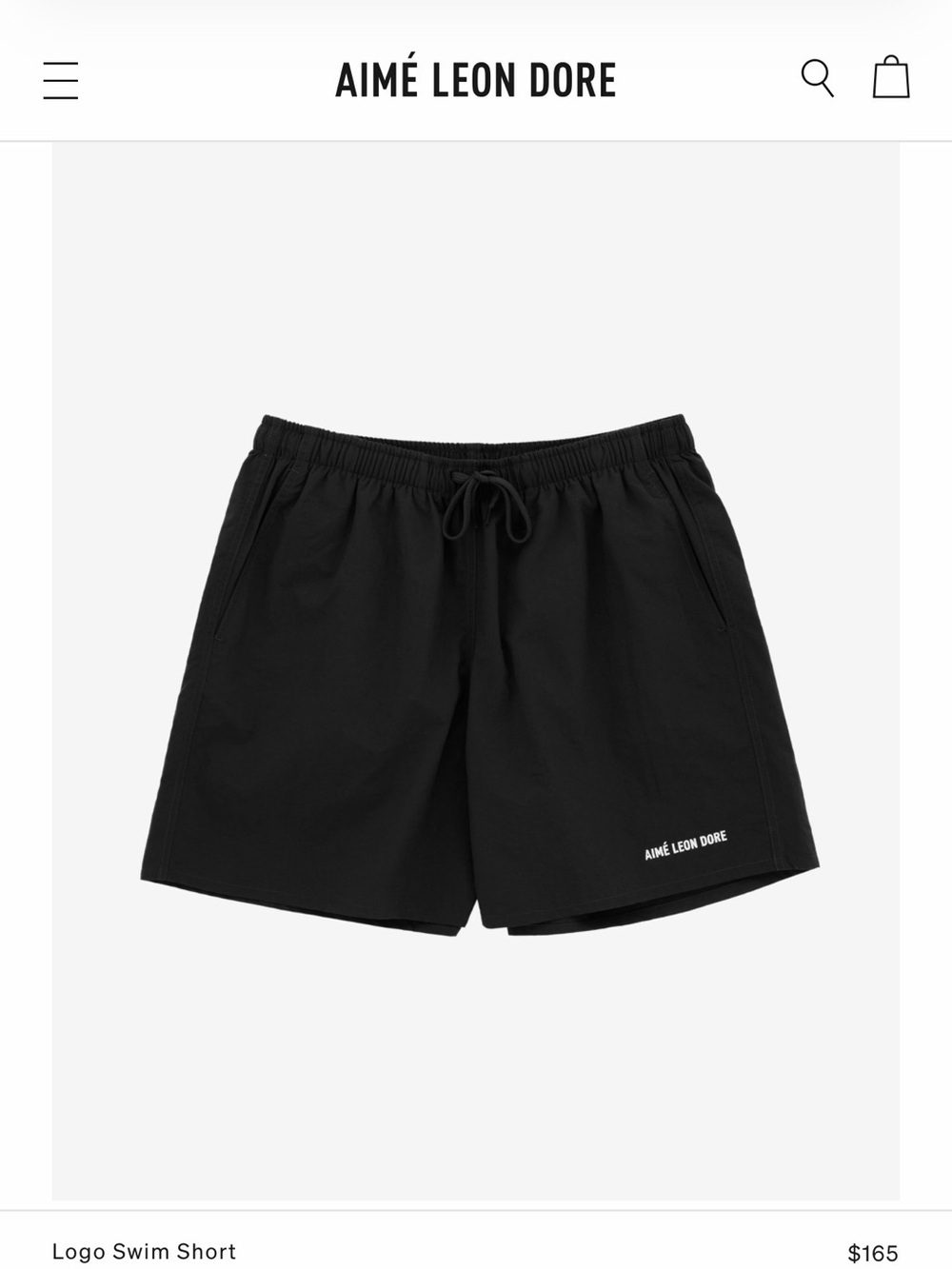 Aimé Leon Dore Black Logo Swim Trunks